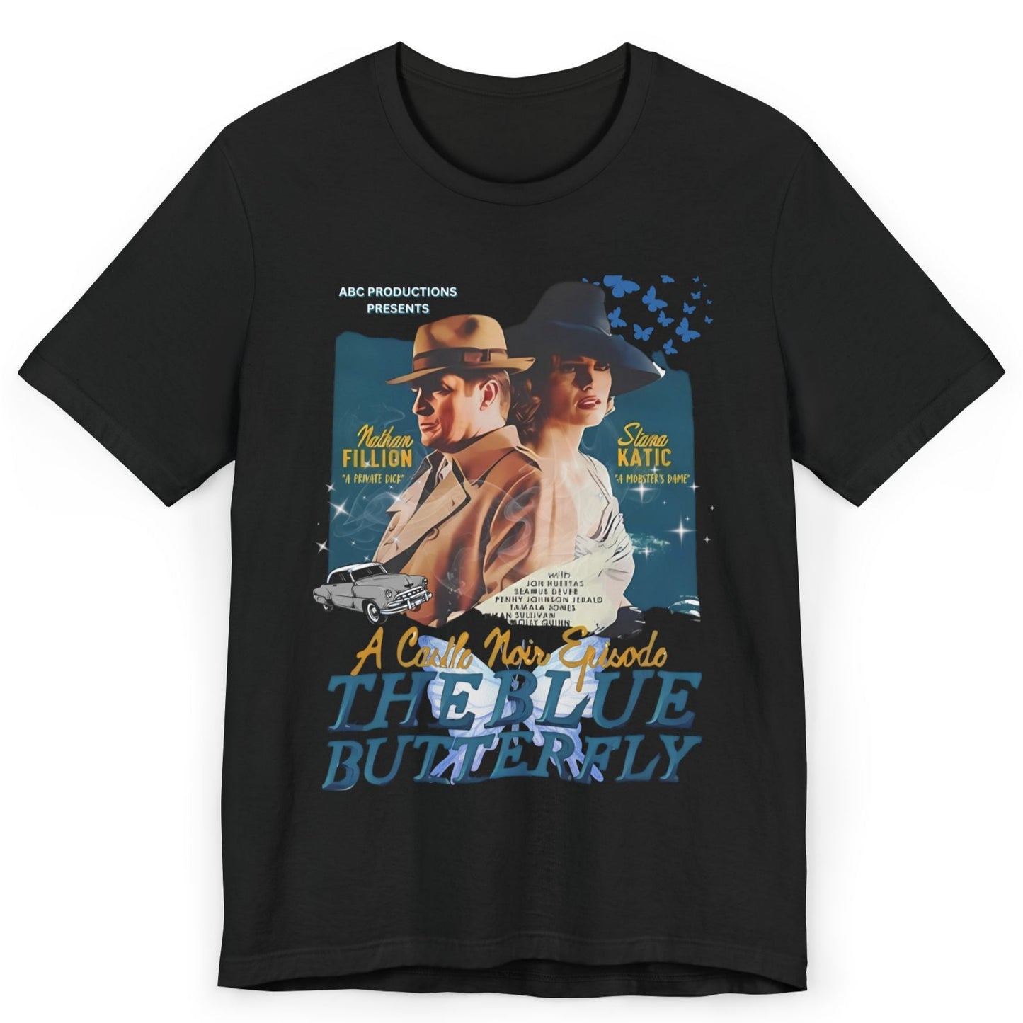 Castle TV Show Noir: The Blue Butterfly Episode T-Shirt – Retro Detective Fan Tee