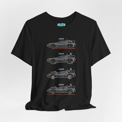 4 Tier Pixelated Time Machine Tee - 80s Retro Nostalgia T-Shirt