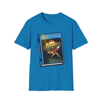 Pulp Rocket Man Tribute Tee | Vintage Book Cover Blast-Off T-Shirt