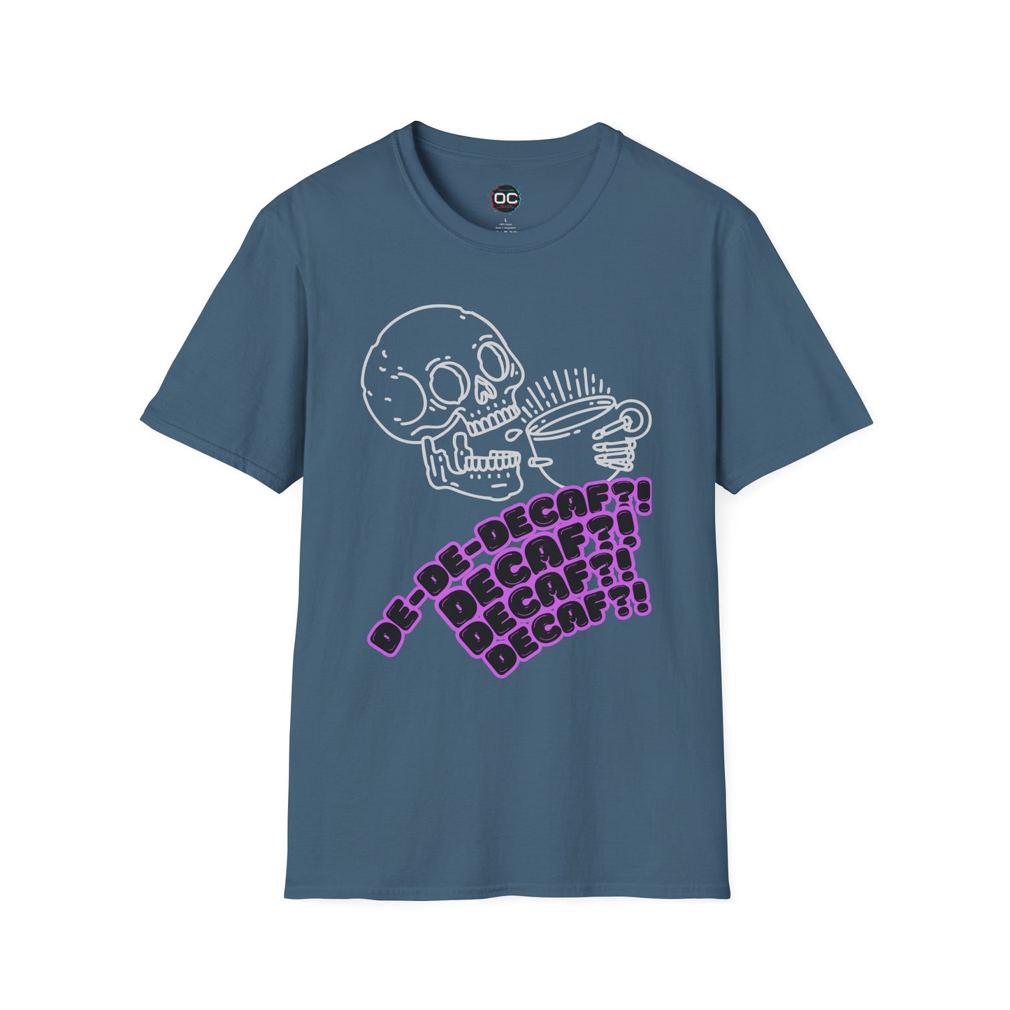 "DECAF? DECAF?? DECAFFFF???" Anti-Decaf Coffee T-Shirt – Because Weak Coffee is for the Dead