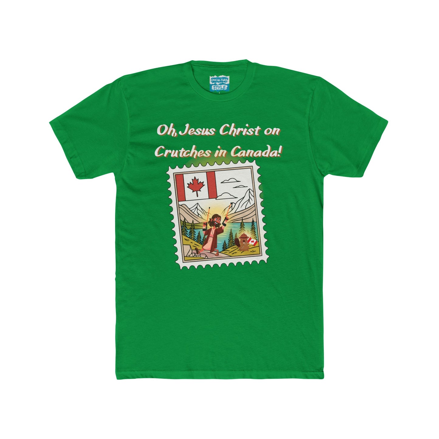 Funny "Oh, Jesus Christ on Crutches in Canada!" Tee | Chaotic Humor Graphic T-Shirt