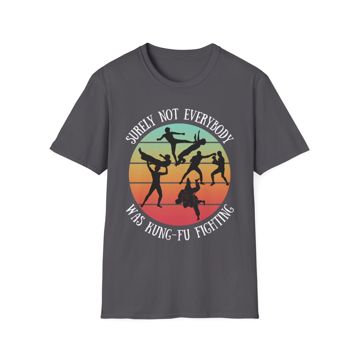 Funny Retro Sunset Tee - "Surely Not Everybody Was Kung-Fu Fighting" T-Shirt