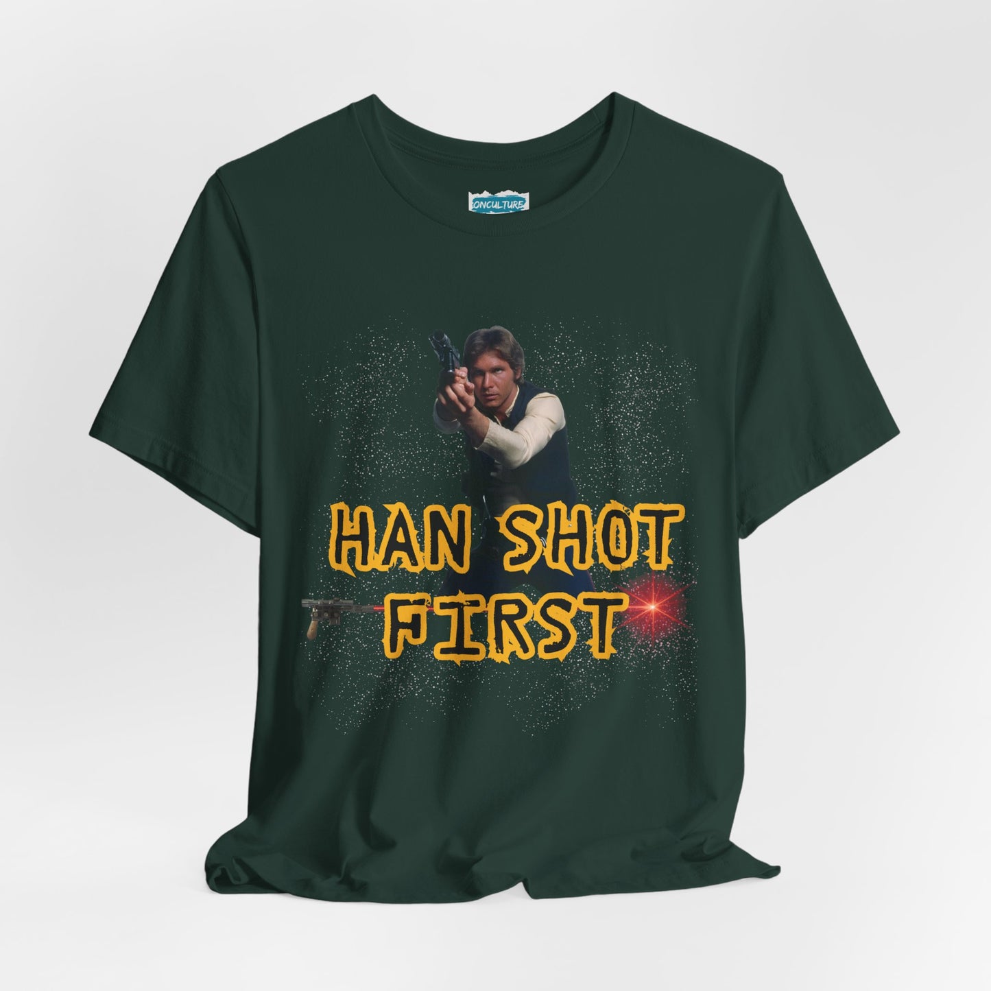 Han Shot First Nerd Tee | Space Cowboy Fandom Statement T-Shirt