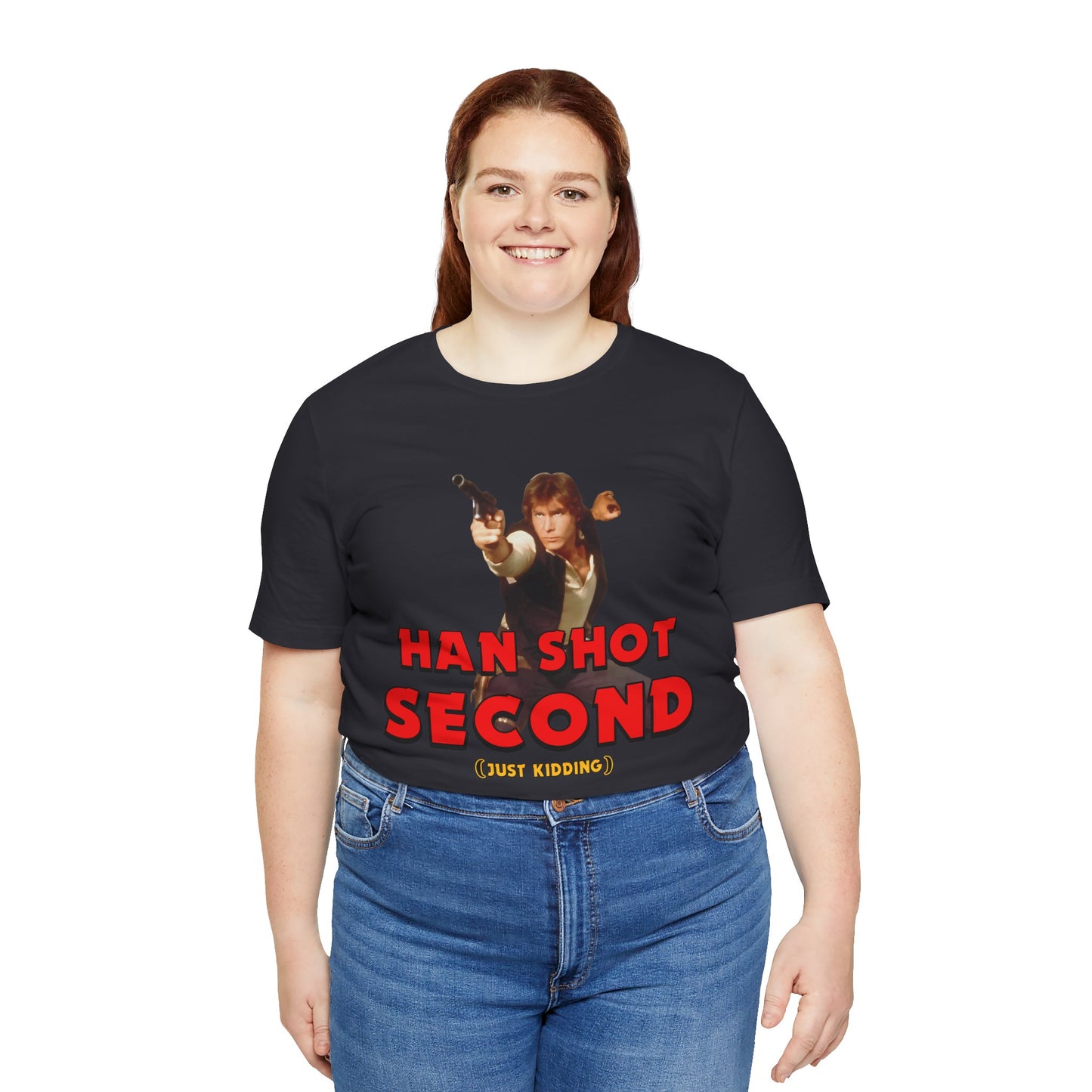 He Shot Second: Just Kidding Nerd Tee | Funny Space Cowboy Fantasy Fandom T-Shirt