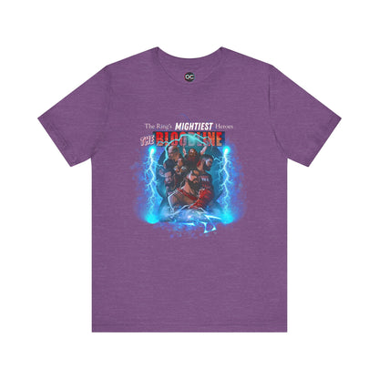 The Bloodline Animated Pro Wrestling Tee | Ring's Mightiest Heroes Shirt | Roman, Sami, Jey, Jimmy, Solo, Paul | Lightning Design