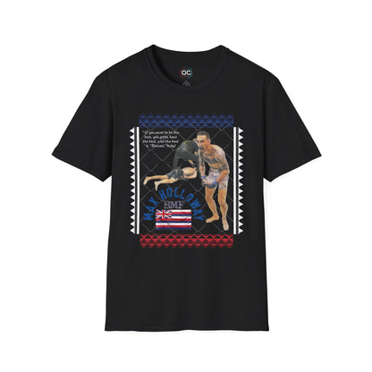 Max Holloway GOAT KO Tribute T-Shirt – “Blessed” Quote & Hawaiian Flag Design | MMA Fan Tee
