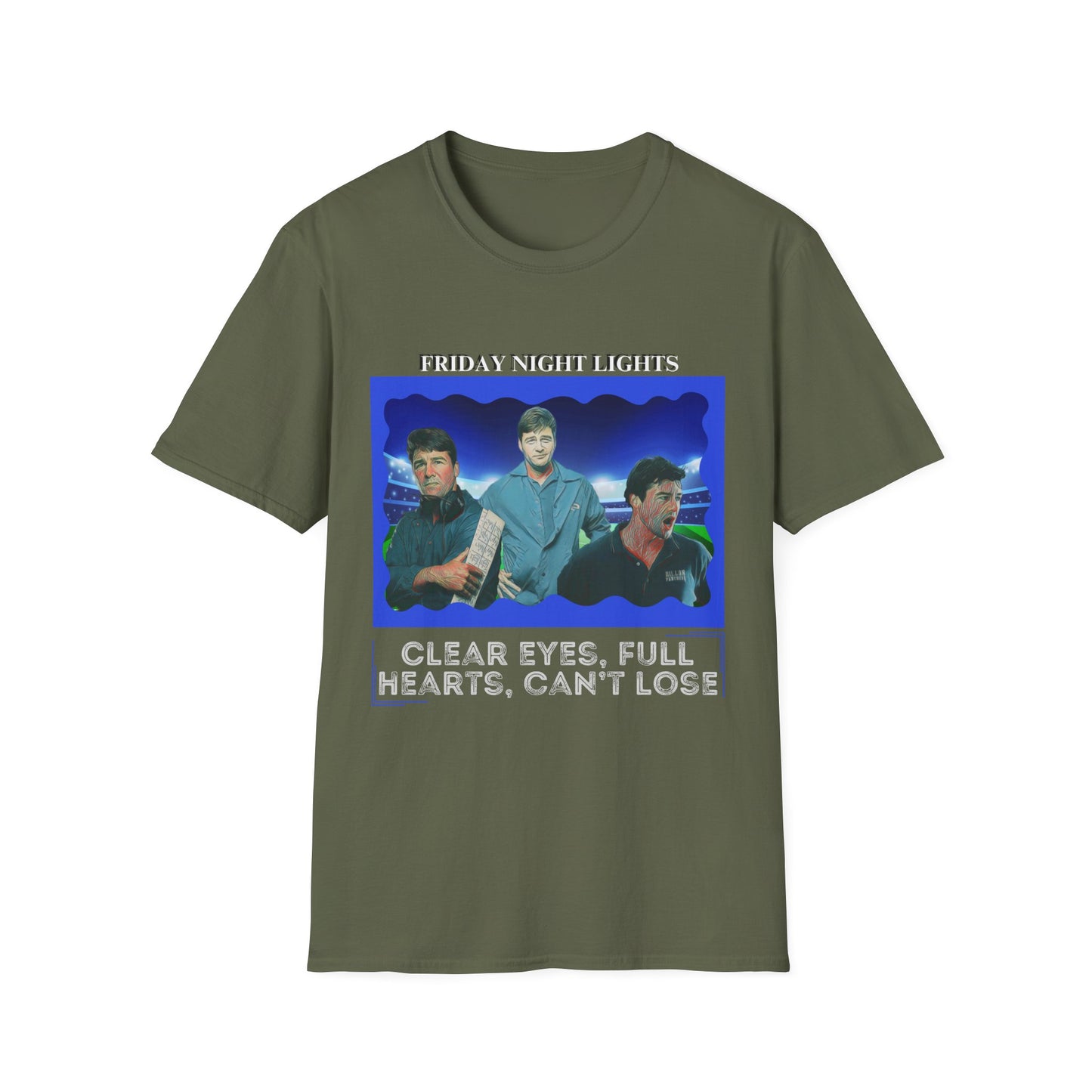 "Clear Eyes, Full Hearts, Can't Lose" Design T-Shirt - Coach Eric Taylor Collage, Friday Night Lights TV Show