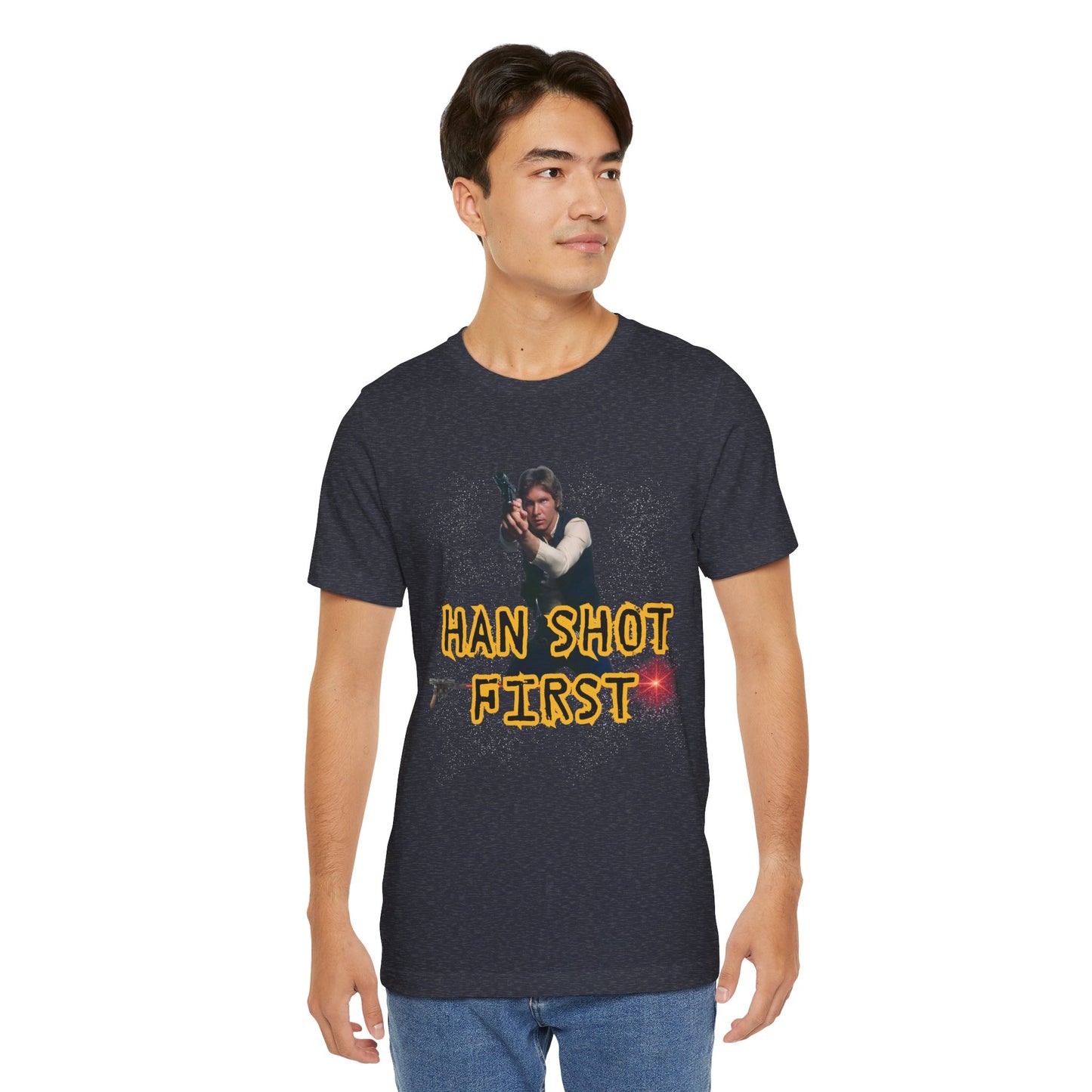 Han Shot First Nerd Tee | Space Cowboy Fandom Statement T-Shirt