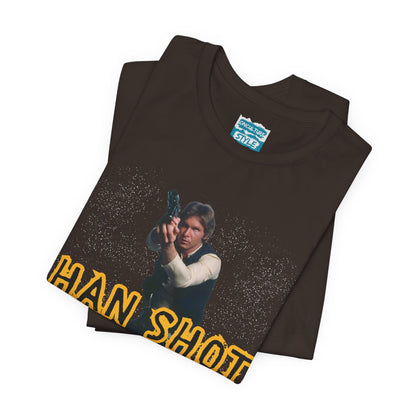 Han Shot First Nerd Tee | Space Cowboy Fandom Statement T-Shirt