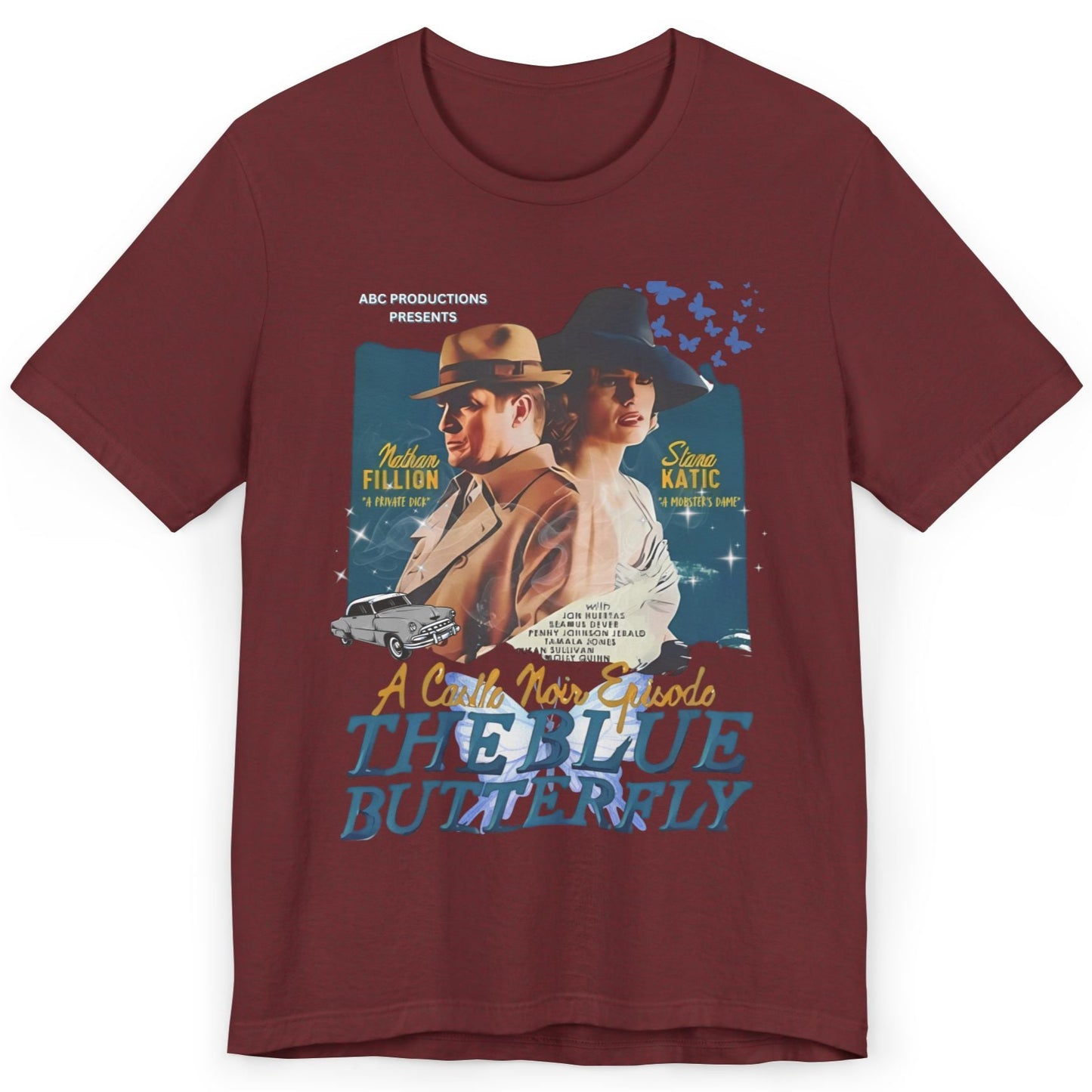 Castle TV Show Noir: The Blue Butterfly Episode T-Shirt – Retro Detective Fan Tee