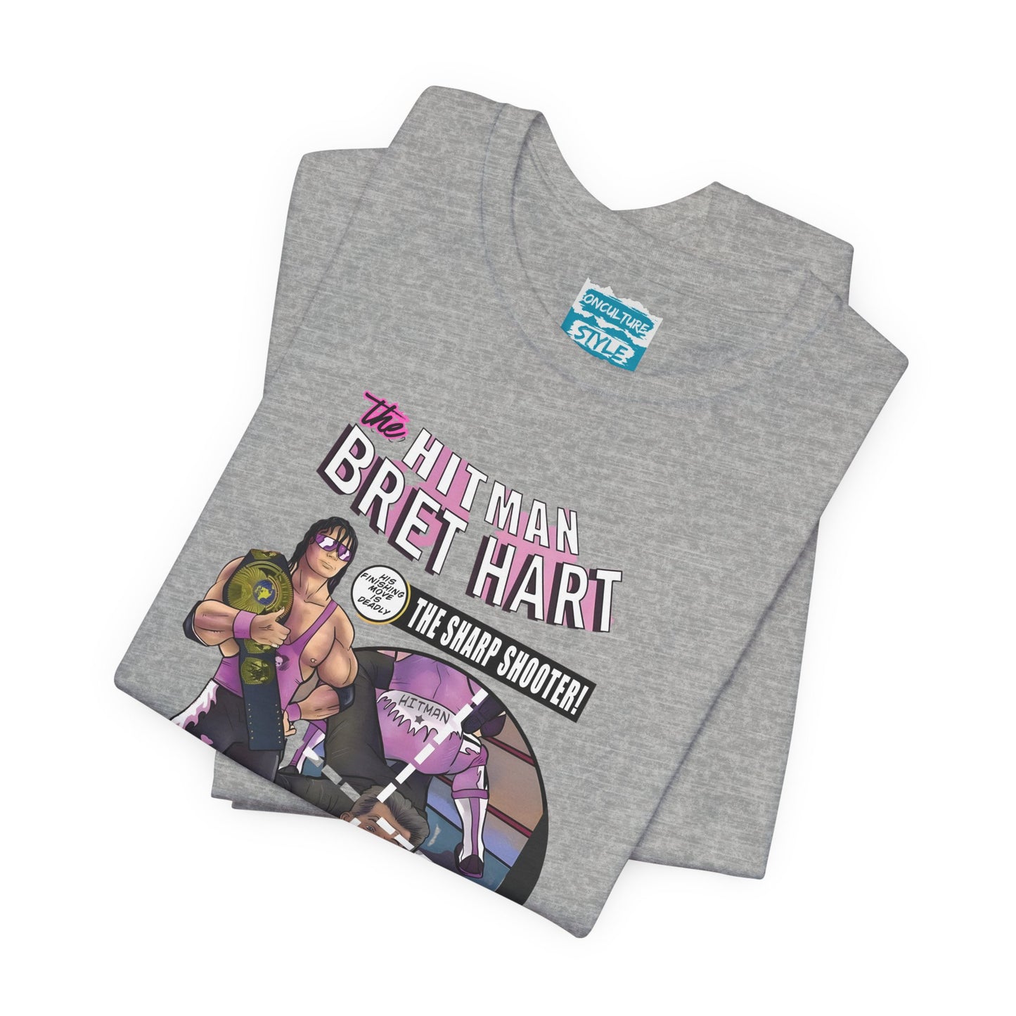 Bret Hart “The Hitman” Tee – Comic Book Pro Wrestling Tribute Shirt