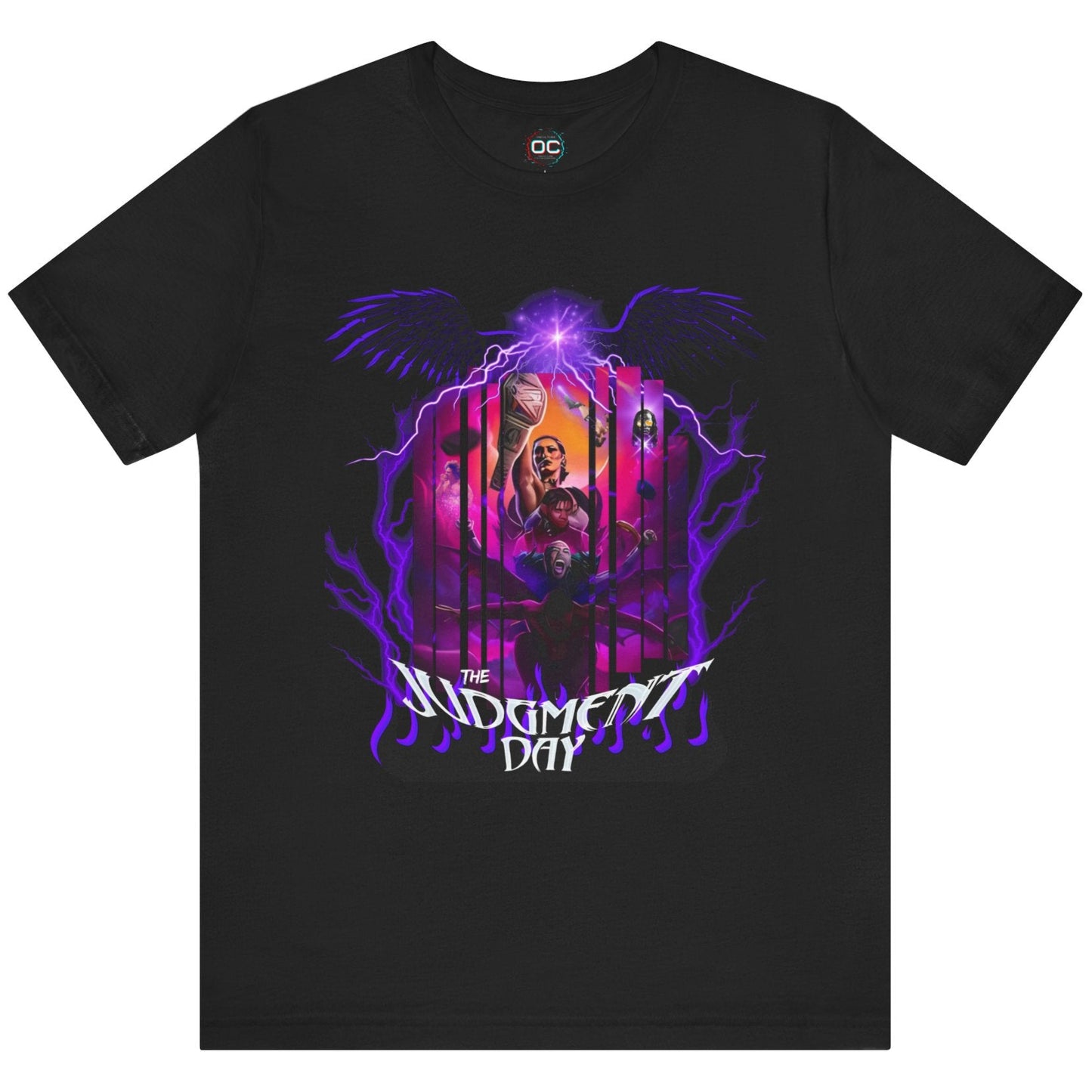 Judgment Day Fantasy Collage Tee – Wrestling Faction in Mythic Form | Rhea Ripley, Finn Bálor, Dominik Mysterio & More