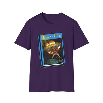 Pulp Rocket Man Tribute Tee | Vintage Book Cover Blast-Off T-Shirt