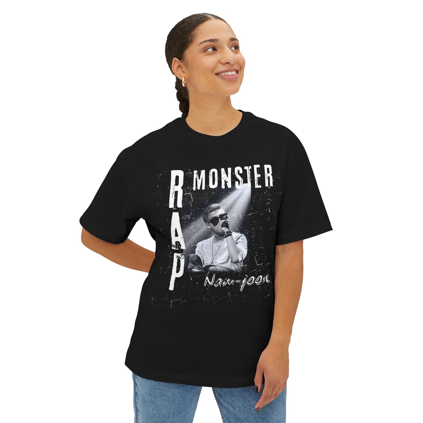 A Monster of Rap Arrives Oversized Boxy Fit Tee | Retro Style KPop Concert T-Shirt