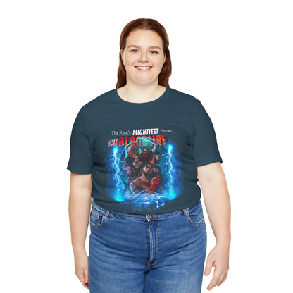 The Bloodline Animated Pro Wrestling Tee | Ring's Mightiest Heroes Shirt | Roman, Sami, Jey, Jimmy, Solo, Paul | Lightning Design
