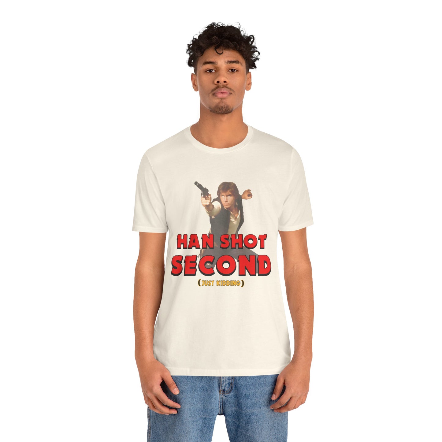 He Shot Second: Just Kidding Nerd Tee | Funny Space Cowboy Fantasy Fandom T-Shirt