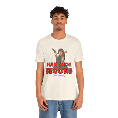 He Shot Second: Just Kidding Nerd Tee | Funny Space Cowboy Fantasy Fandom T-Shirt