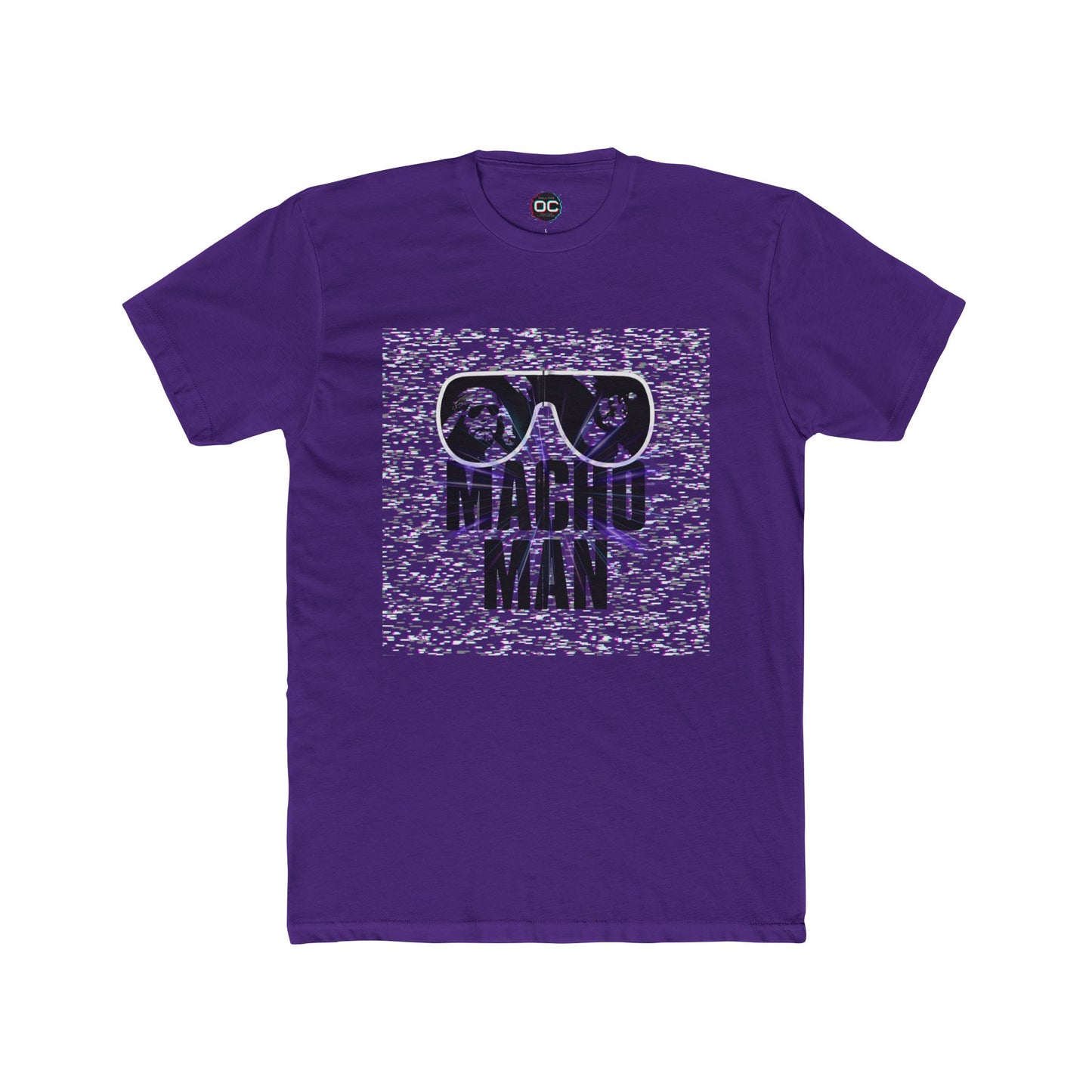 Macho Man Randy Savage Tribute Tee – Retro Glasses Design with TV Fuzz Background