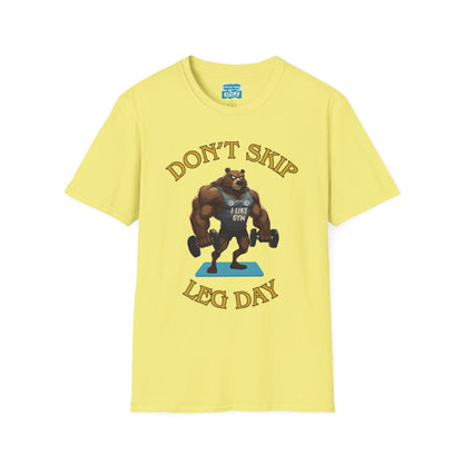 Don’t Skip Leg Day Tee | Funny Gym Bear Workout T-Shirt