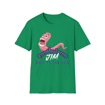Jim The Earthworm T-Shirt - "Back to the Soil" Funny Video Game Design for Gamers & Fans