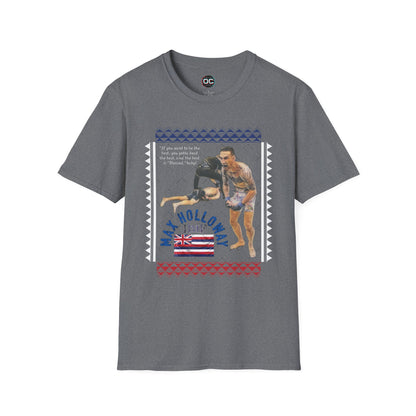 Max Holloway GOAT KO Tribute T-Shirt – “Blessed” Quote & Hawaiian Flag Design | MMA Fan Tee