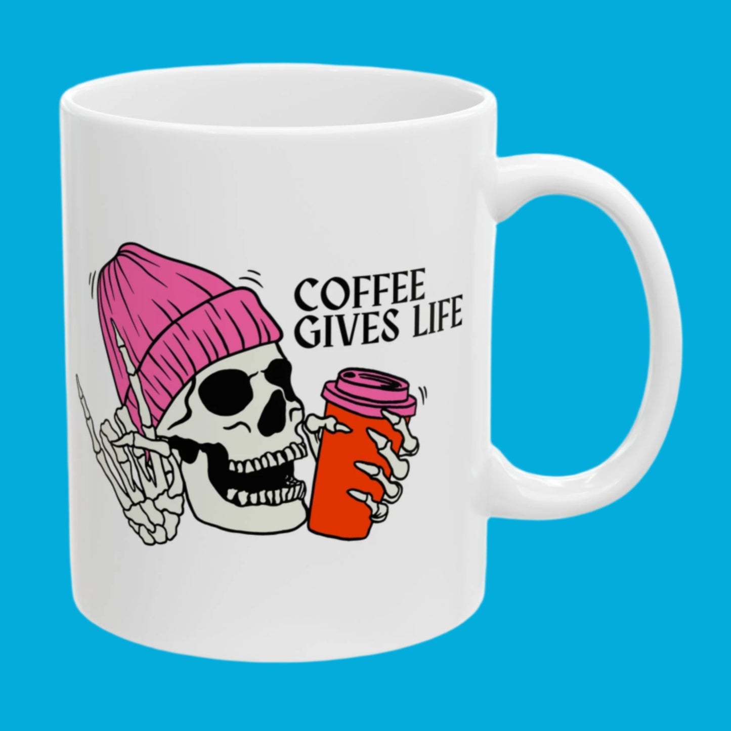 "Coffee Gives Life" Mug - In White