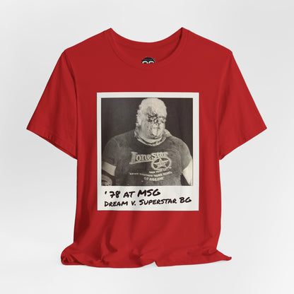Rhodes vs Graham in 1978 at MSG Tee | Vintage Pro Wrestling Polaroid Tribute T-Shirt