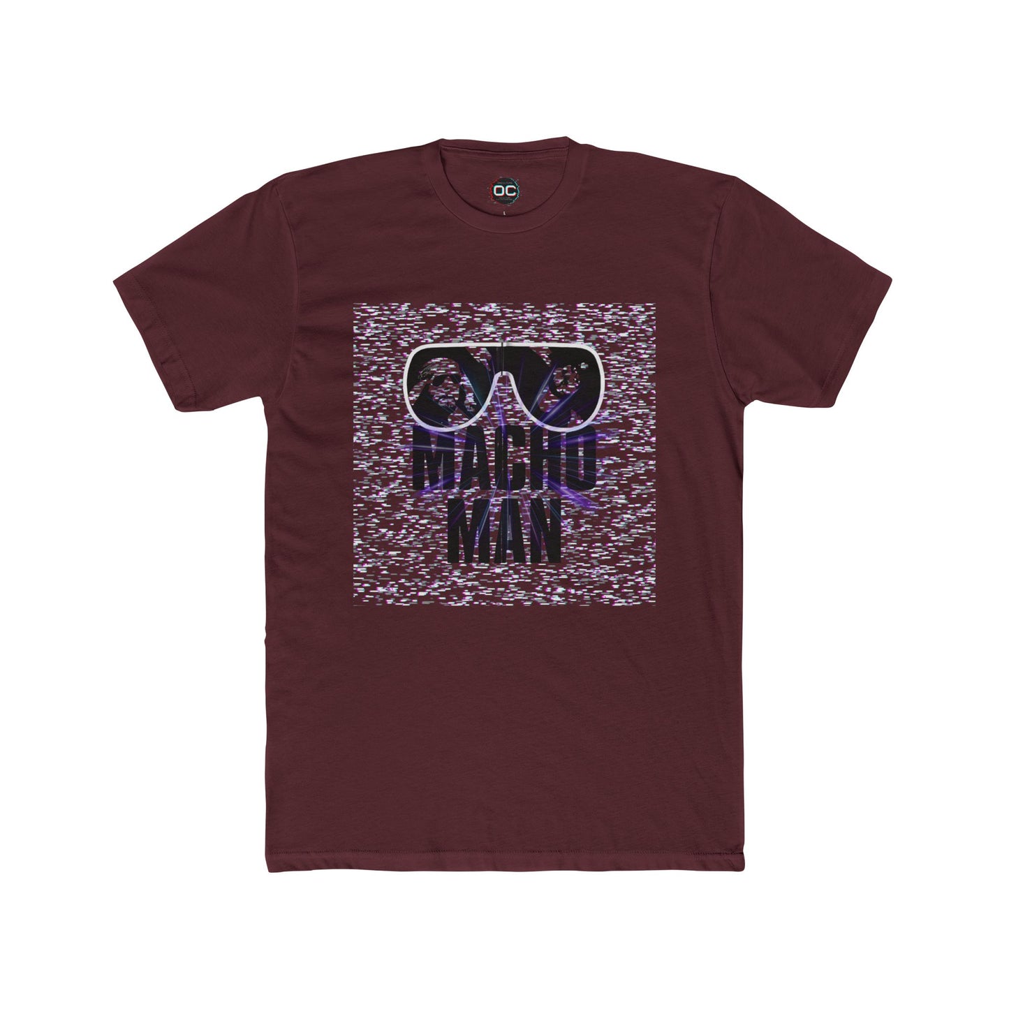 Macho Man Randy Savage Tribute Tee – Retro Glasses Design with TV Fuzz Background