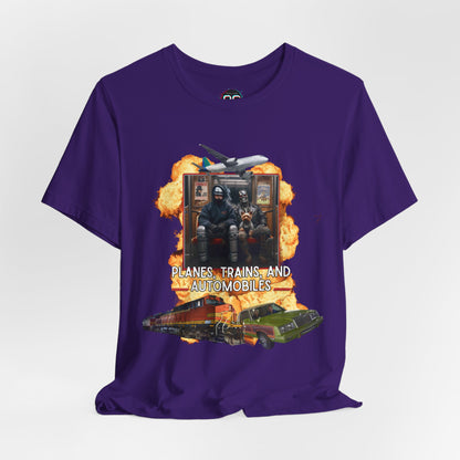 Planes, Trains, and Cyborgs Tee | Funny 80s Movie Mashup T-Shirt