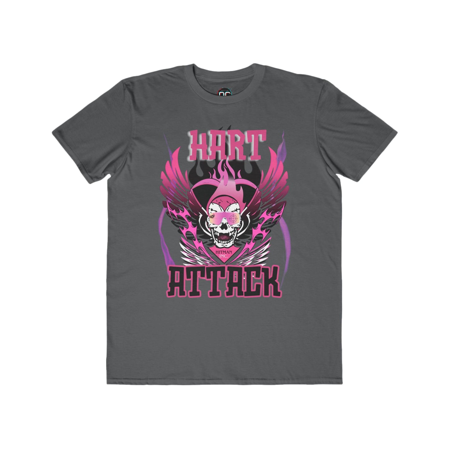 Bret Hart "Hart Attack" T-Shirt – Pink & Black Winged Skull Design WWE Retro Wrestling Tee