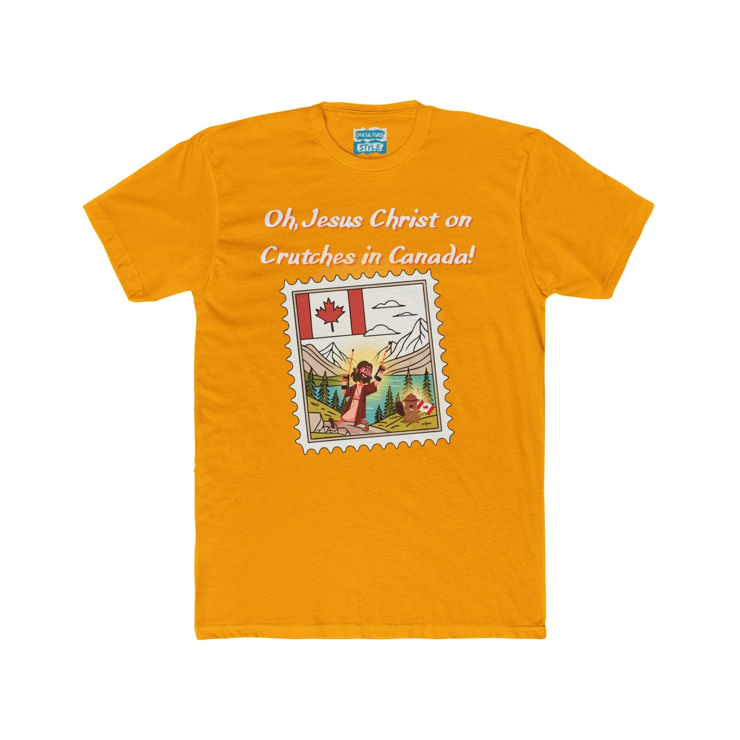 Funny "Oh, Jesus Christ on Crutches in Canada!" Tee | Chaotic Humor Graphic T-Shirt