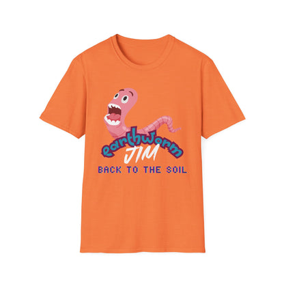 Jim The Earthworm T-Shirt - "Back to the Soil" Funny Video Game Design for Gamers & Fans
