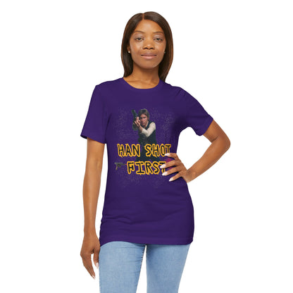 Han Shot First Nerd Tee | Space Cowboy Fandom Statement T-Shirt