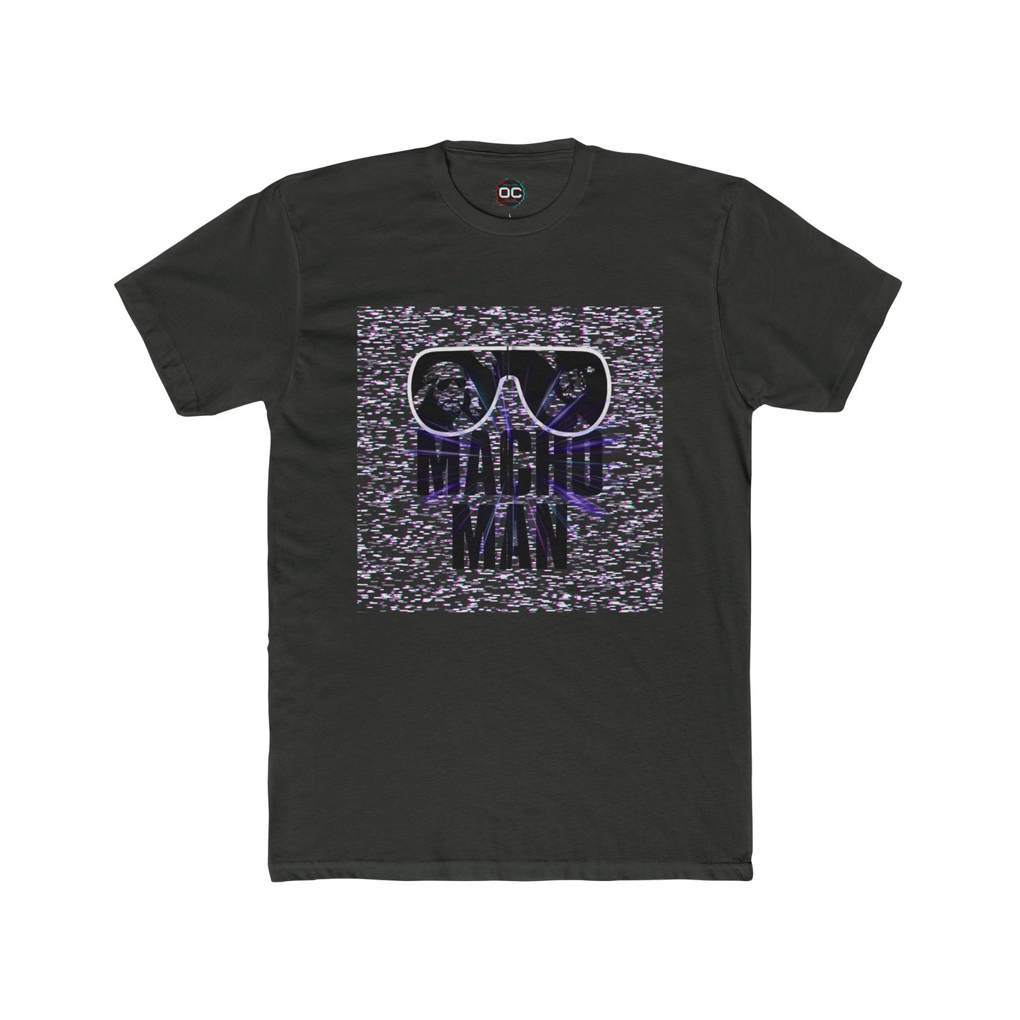 Macho Man Randy Savage Tribute Tee – Retro Glasses Design with TV Fuzz Background