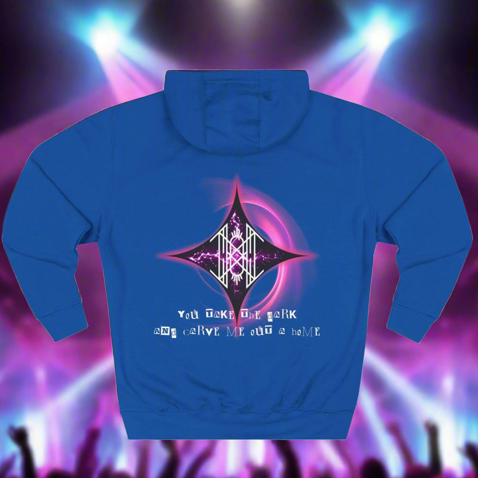 Double-Sided Band Hoodie - Sleep Token Rune Homage Design with " Give" Lyrics, Pink Electricity & Portal Art