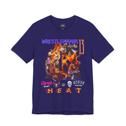 WrestleMania 13 “HEAT” Collage Tee – The Hitman Bret Hart vs. Stone Cold Steve Austin Tribute