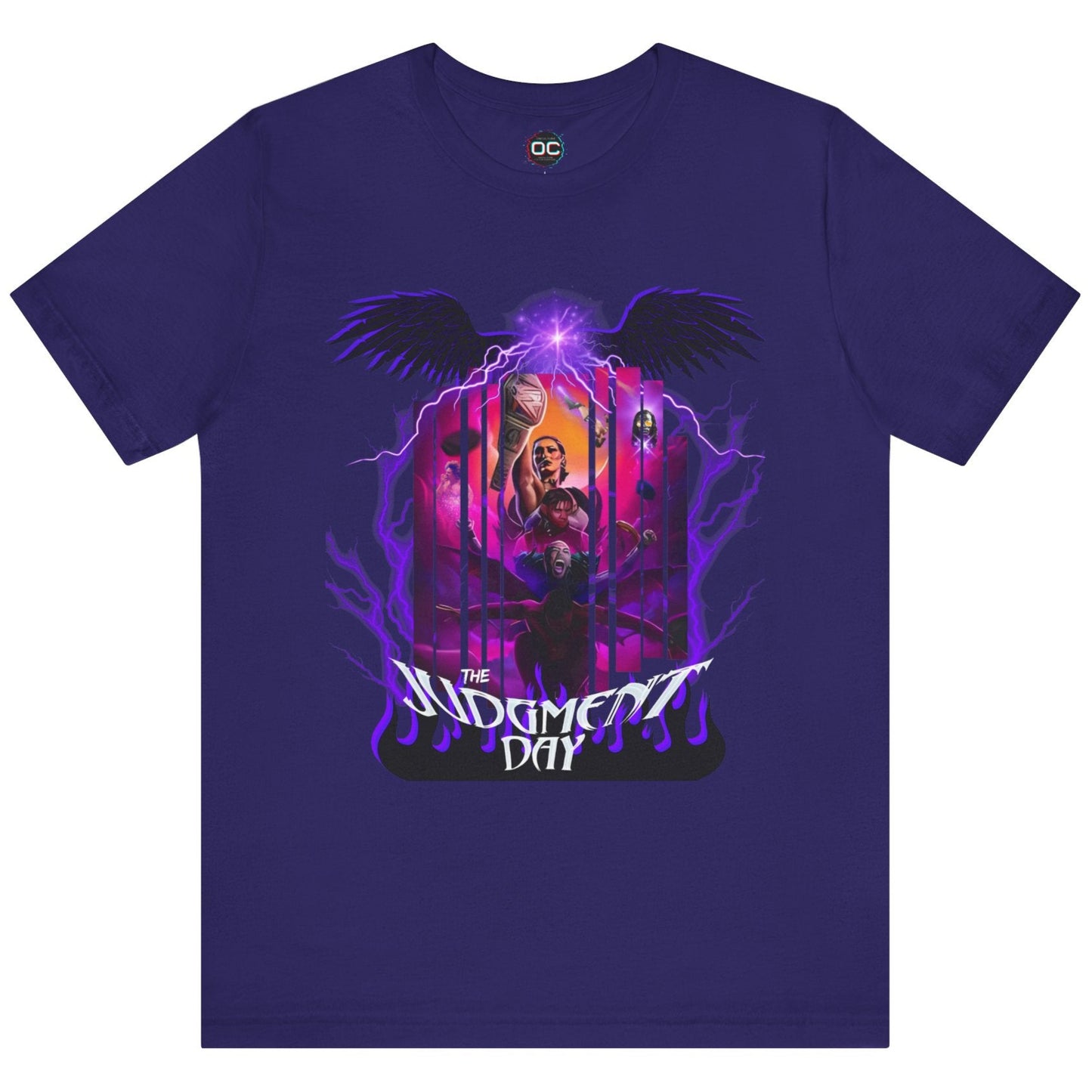 Judgment Day Fantasy Collage Tee – Wrestling Faction in Mythic Form | Rhea Ripley, Finn Bálor, Dominik Mysterio & More