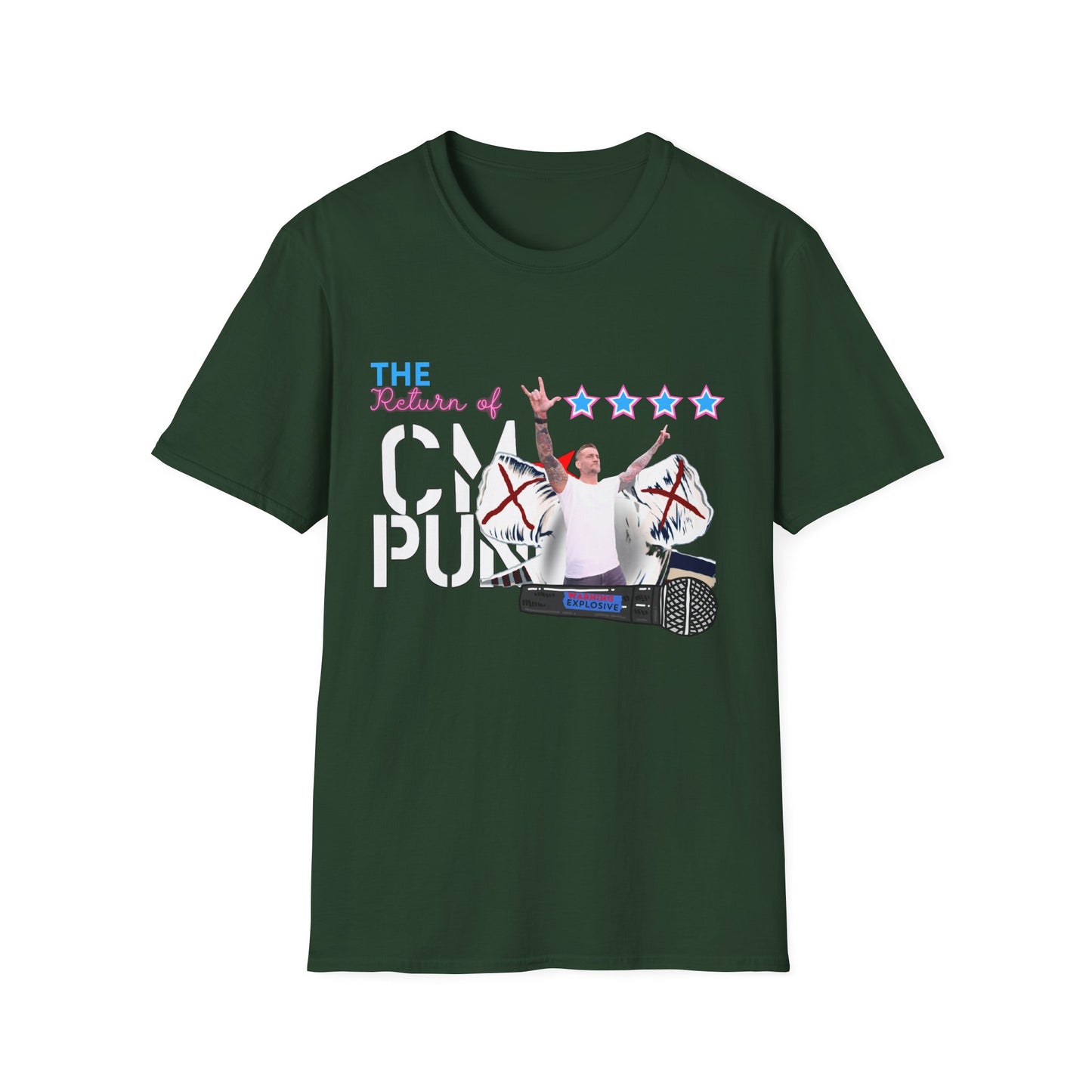 Return of CM Punk T-Shirt – Comeback Tribute Tee | Chicago Stars + Explosive Mic Design