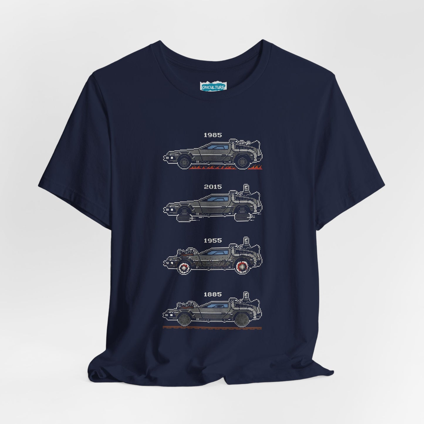 4 Tier Pixelated Time Machine Tee - 80s Retro Nostalgia T-Shirt