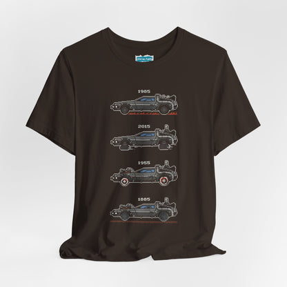 4 Tier Pixelated Time Machine Tee - 80s Retro Nostalgia T-Shirt