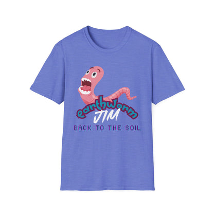 Jim The Earthworm T-Shirt - "Back to the Soil" Funny Video Game Design for Gamers & Fans