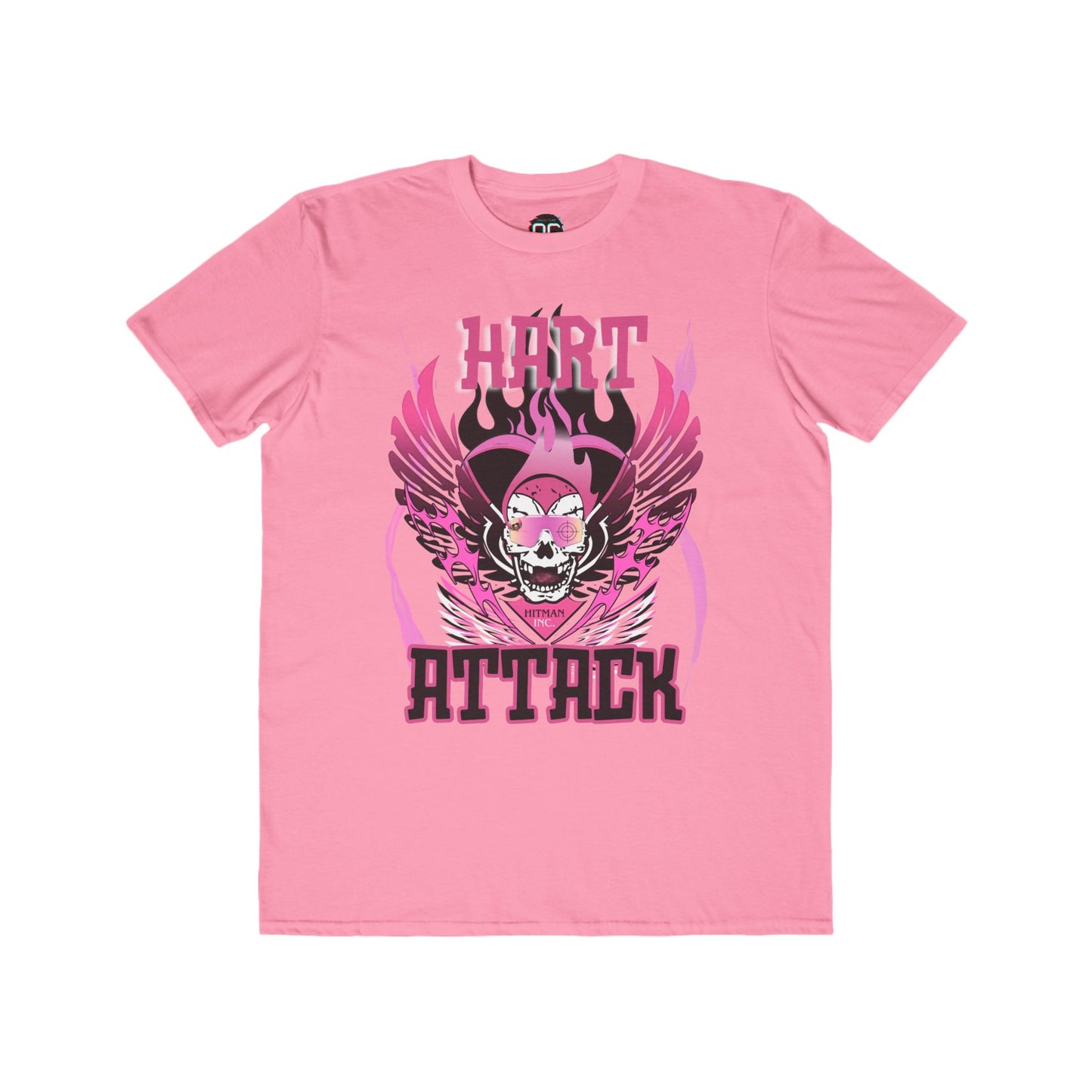 Bret Hart "Hart Attack" T-Shirt – Pink & Black Winged Skull Design WWE Retro Wrestling Tee