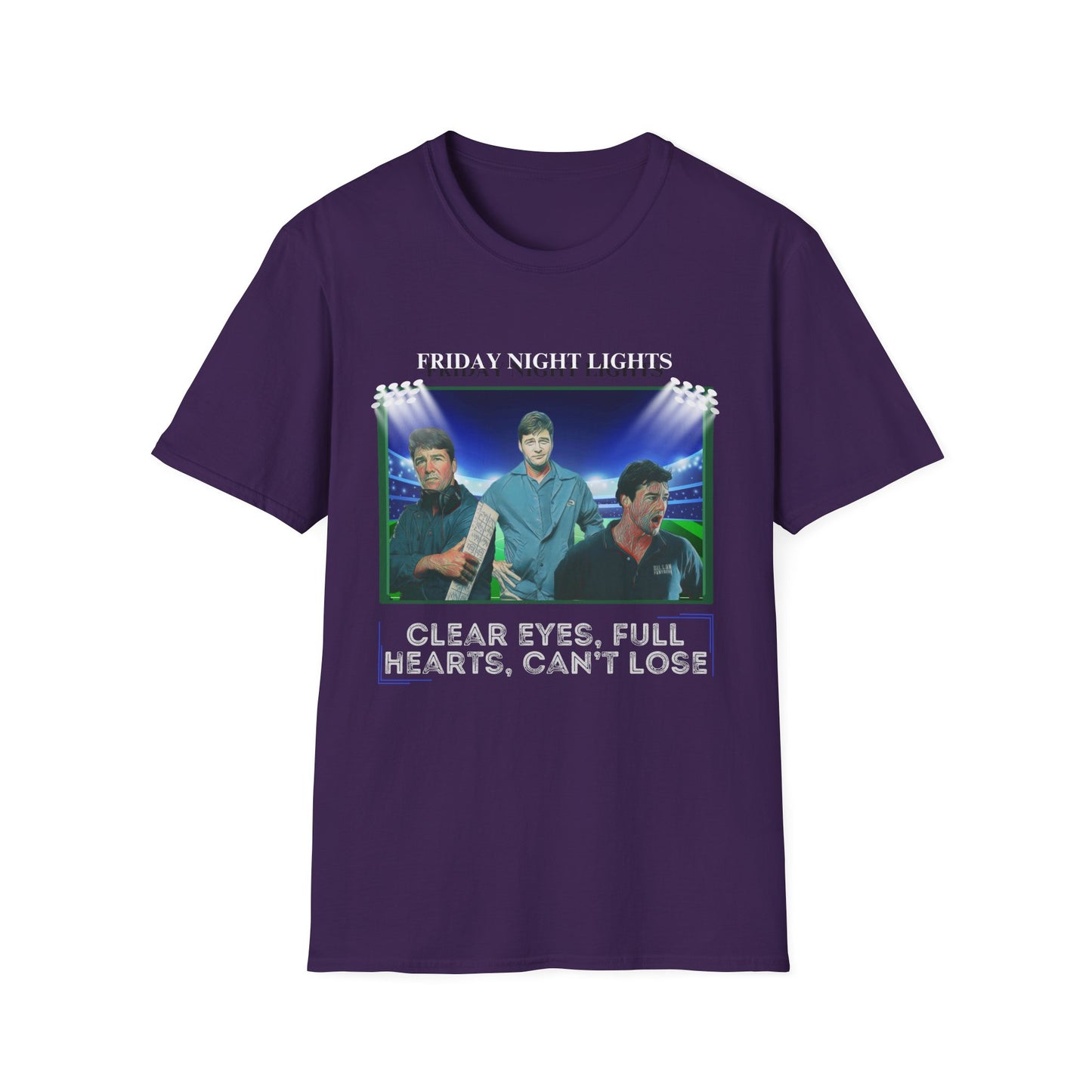 Friday Night Lights Design - "Clear Eyes, Full Hearts, Can't Lose" T-Shirt - Coach Eric Taylor Collage