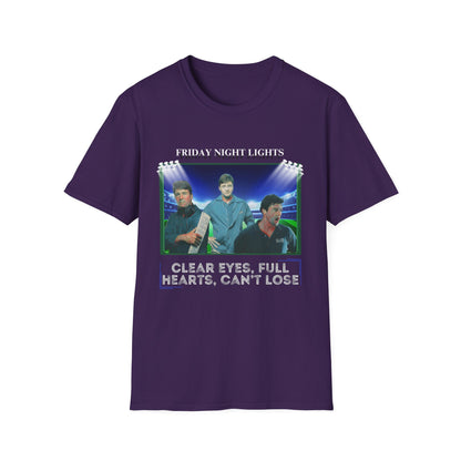 Friday Night Lights Design - "Clear Eyes, Full Hearts, Can't Lose" T-Shirt - Coach Eric Taylor Collage
