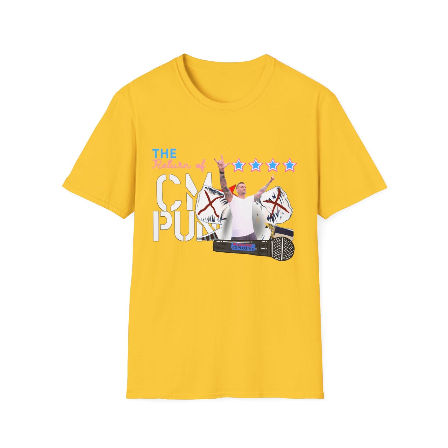 Return of CM Punk T-Shirt – Comeback Tribute Tee | Chicago Stars + Explosive Mic Design