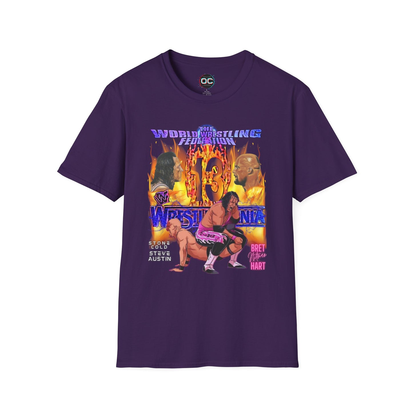 Bret Hart vs Stone Cold Steve Austin 'Mania 13 Animated Battle Tee | Vintage Classic 90s Wrestling