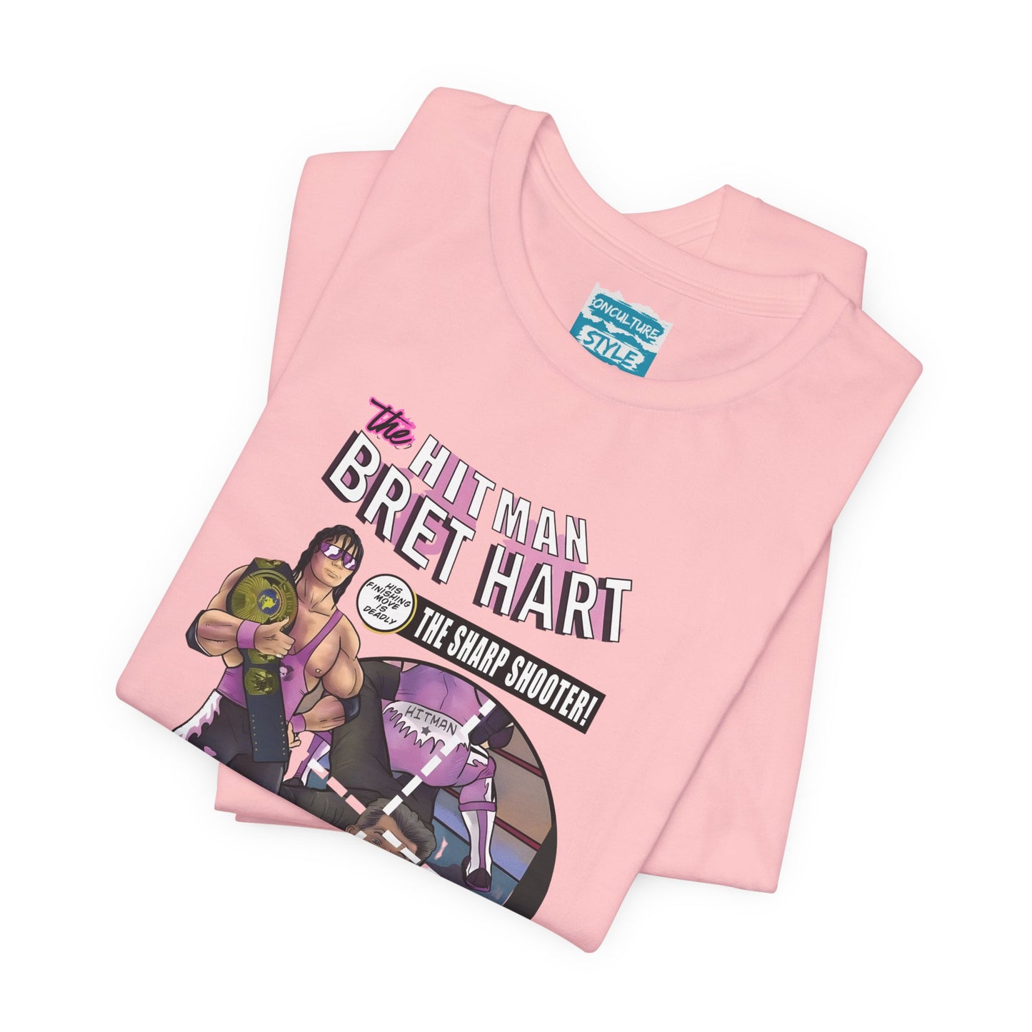 Bret Hart “The Hitman” Tee – Comic Book Pro Wrestling Tribute Shirt