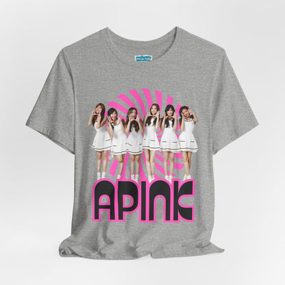 Retro 60s KPop Fan Tee – Vintage A PINK Bubble Letter Tribute T-Shirt