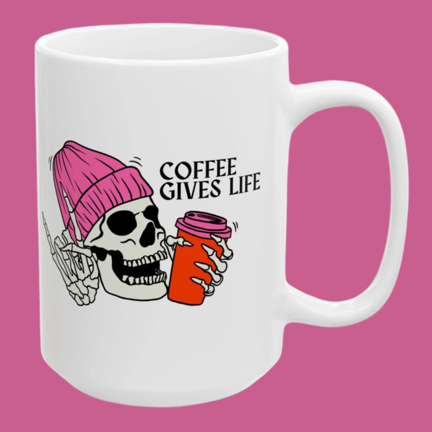 "Coffee Gives Life" Mug - In White