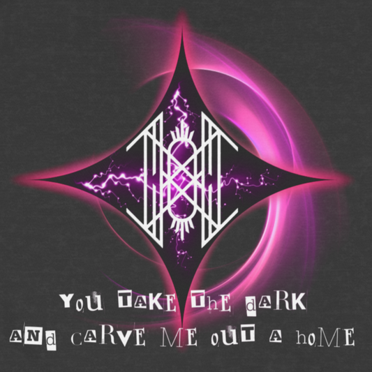 Double-Sided Band Hoodie - Sleep Token Rune Homage Design with " Give" Lyrics, Pink Electricity & Portal Art